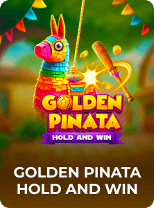 golden pinata hold a